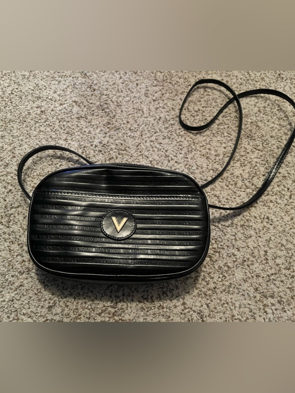 Vintage Mario Valentino Black Leather Crossbody Bag STUFFED WITH PLUNDER JEWELRY